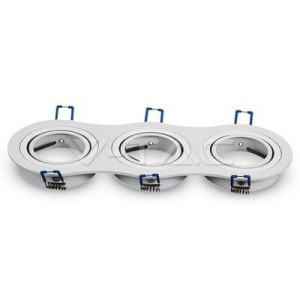 Oprawa Oczko V-TAC Aluminiowa Odlew 3xGU10 Okrągła Biała VT-784