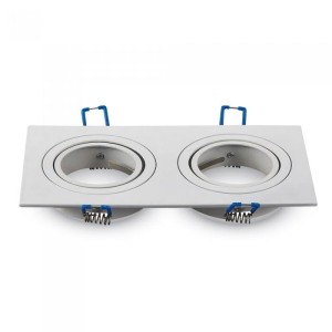 Oprawa Oczko V-TAC Aluminiowa Odlew 2xGU10 Kwadrat Biały VT-783