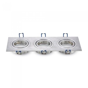 Oprawa Oczko V-TAC Aluminiowa Odlew 3xGU10 Kwadrat Aluminium Szczotkowane VT-784