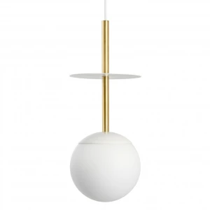 Lampa wisząca PLAAT A biały, mosiądz E27 - UMMO Lighting