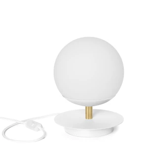 Lampa stołowa PLAAT ST biały, mosiądz E27 - UMMO Lighting