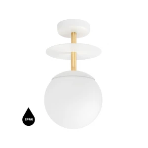 Plafon PLAAT B biały, mosiądz IP44 - UMMO Lighting