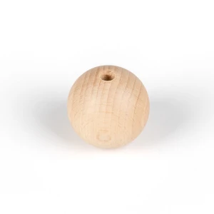 Dekoracyjna drewniana kulka do lamp fi 40mm z otworem wewnętrznym 7mm koralik na przewód 2x0,75mm - Kolorowe Kable Akcesoria
