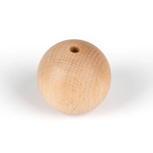 Dekoracyjna drewniana kulka do lamp fi 50mm z otworem wewnętrznym 7mm koralik na przewód 2x0,75mm - Kolorowe Kable Akcesoria