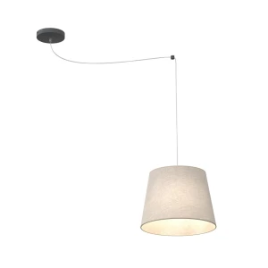 Lampa wisząca Emibig Ascot 1 czarna z beżowym abażurem 1×E27
