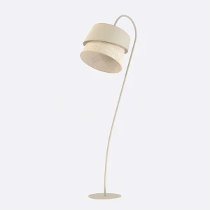 Lampa podłogowa Emibig Canva LP1 mokka z rattanowym abażurem 1×E27