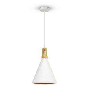 Oprawa Wisząca V-TAC Modern Drewnoen Top Iron Biały Color fi250 VT-3762  5 Lat Gwarancji