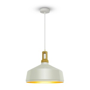 Oprawa Wisząca V-TAC Modern Drewnoen Top Iron Biały Color fi350 VT-7545  5 Lat Gwarancji