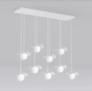 Lampa wisząca Emibig Flora 9 biała z białym kloszem 9×G9