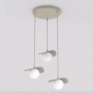 Lampa wisząca Emibig Flora 3PREM mokka z białym kloszem 3×G9
