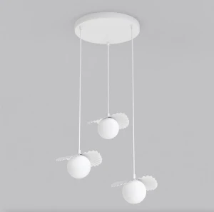 Lampa wisząca Emibig Flora 3PREM biała z białym kloszem 3×G9