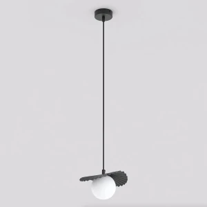 Lampa wisząca Emibig Flora 1 czarna z białym kloszem 1×G9