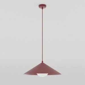 Lampa sufitowa Emibig Mono 1M burgundowa z białym kloszem 1×E14