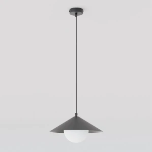 Lampa sufitowa Emibig Mono 1S czarna z białym kloszem 1×E14