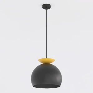 Lampa wisząca Emibig Geo 1 czarna z pomarańczowym kloszem 1×E27