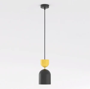 Lampa wisząca Emibig Gaudi 1 czarna z pomarańczowym kloszem 1×E14