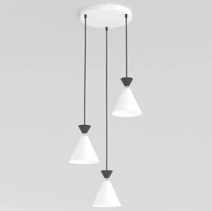 Lampa wisząca Emibig Klever 3PREM biało-czarna 3×E14