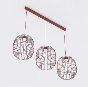 Lampa wisząca Emibig Mantra 3 burgundowa 3×GX53