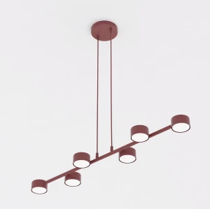Lampa wisząca Emibig Megara 6 burgundowa 6×GX53