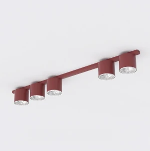 Lampa sufitowa Emibig Nano 5 burgundowa 5×AR-111