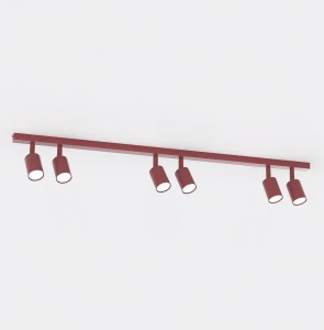 Lampa sufitowa Emibig Flash 6 burgundowa 6×GU10