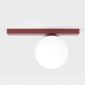 Lampa sufitowa Emibig Fit 1 burgundowa z białym kloszem 1×E14