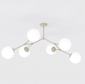 Lampa sufitowa Emibig Space 6 mokka z białym kloszem 6×E14