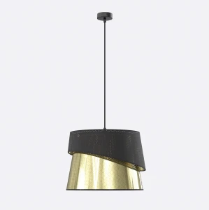 Lampa wisząca Emibig Canva 1 czarna ze złotym kloszem 1×E27