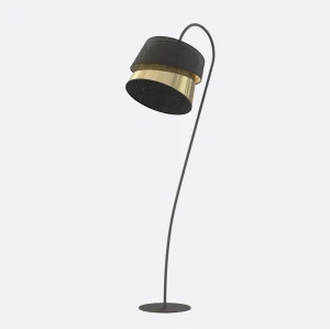 Lampa podłogowa Emibig Canva LP1 czarna ze złotym kloszem 1×E27