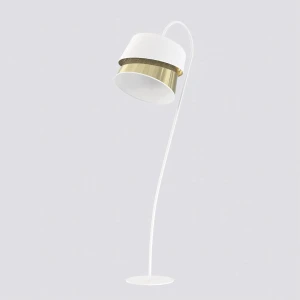 Lampa podłogowa Emibig Canva LP1 biała ze złotym kloszem 1×E27