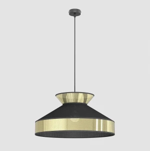 Lampa wisząca Emibig Siesta 1 czarna ze złotym kloszem 1×E27