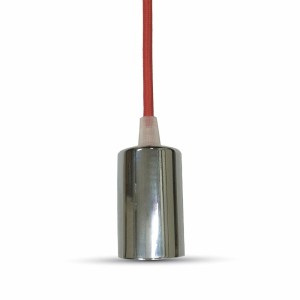 Oprawa Wisząca V-TAC Chrom Metal Cup Czerwony VT-7338  5 Lat Gwarancji