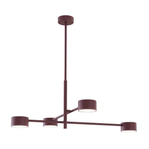 Lampa sufitowa Emibig Natsu 4 burgundowa 4×GX53