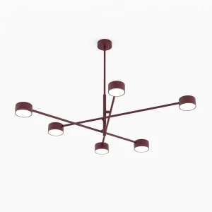Lampa sufitowa Emibig Natsu 6 burgundowa 6×GX53