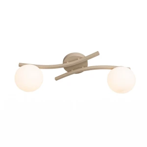 Lampa sufitowa Emibig Opus 2 mokka z białym kloszem 2×E14