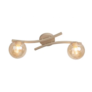 Lampa sufitowa Emibig Opus 2 mokka z bursztynowym kloszem 2×E14
