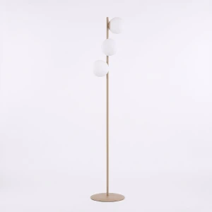 Lampa podłogowa Emibig Magnus LP3 beżowa z białym kloszem 3×E14