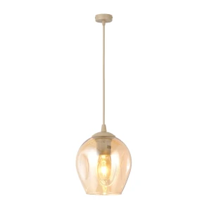Lampa wisząca Emibig Istar 1 mokka z bursztynowym kloszem 1×E27
