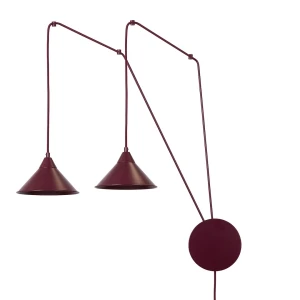 Lampa wisząca Emibig Abramo 2 burgundowa 2×E27
