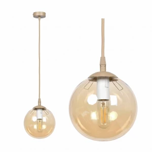 Lampa wisząca Emibig Cosmo 1 mokka z bursztynowym kloszem 1×E14