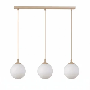 Lampa wisząca Emibig Cosmo 3 mokka z białym kloszem 3×E14