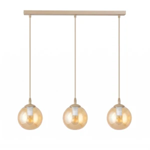 Lampa wisząca Emibig Cosmo 3 mokka z bursztynowym kloszem 3×E14
