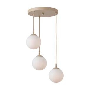 Lampa wisząca Emibig Cosmo 3PREM mokka z białym kloszem 3×E14