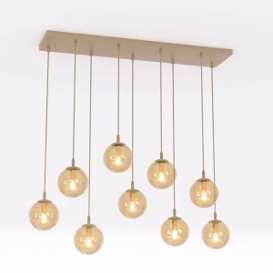 Lampa wisząca Emibig Cosmo 9 mokka z bursztynowym kloszem 9×E14