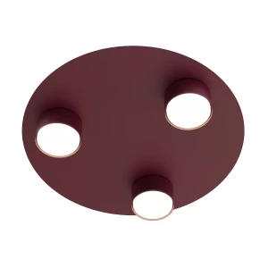 Lampa sufitowa Emibig Bolx 3 burgundowa 3×GX53