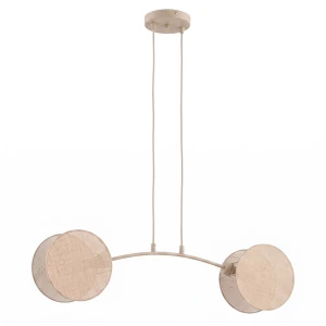 Lampa wisząca Emibig Motif 2 mokka z naturalnym abażurem 2×E14