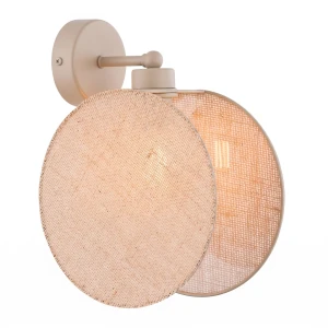 Kinkiet Emibig Motif K1 mokka z naturalnym abażurem 1×E14
