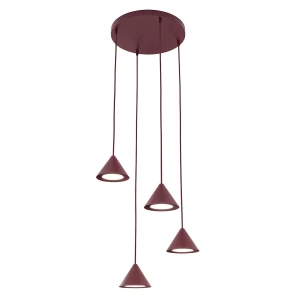 Lampa wisząca Emibig Elit 4 Premium burgundowa 4×GX53