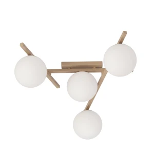 Lampa sufitowa Emibig Smart 4 mokka z białym kloszem 4×E14