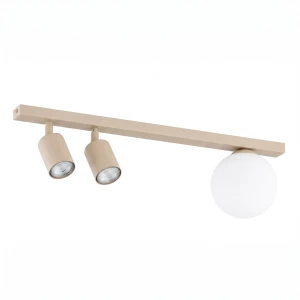 Lampa sufitowa Emibig Baster 3 mokka z białym kloszem 3×E14 GU10